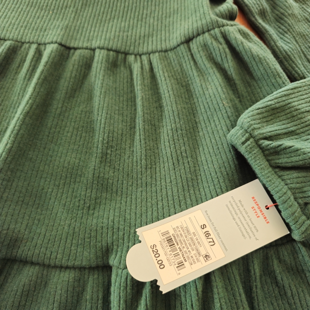 Cat & Jack - Girls' Long Sleeve Cozy Dress - Forest Green - Picture 8 of 10